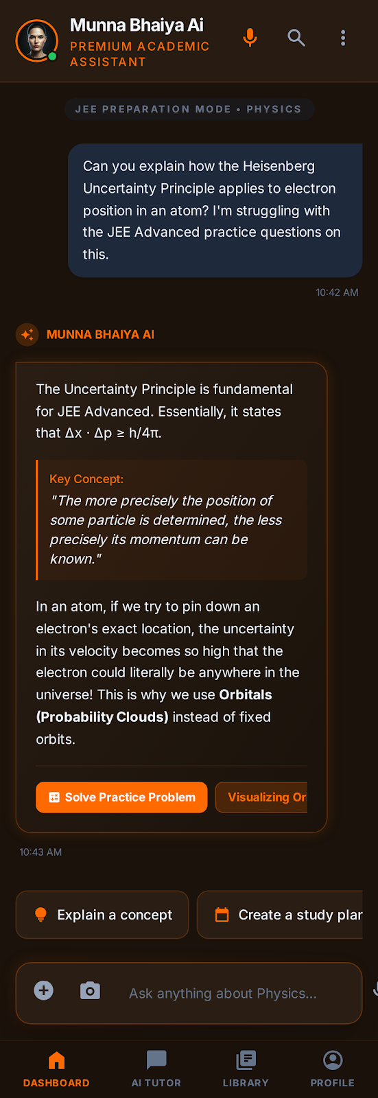 AI Doubt Solver screen mockup